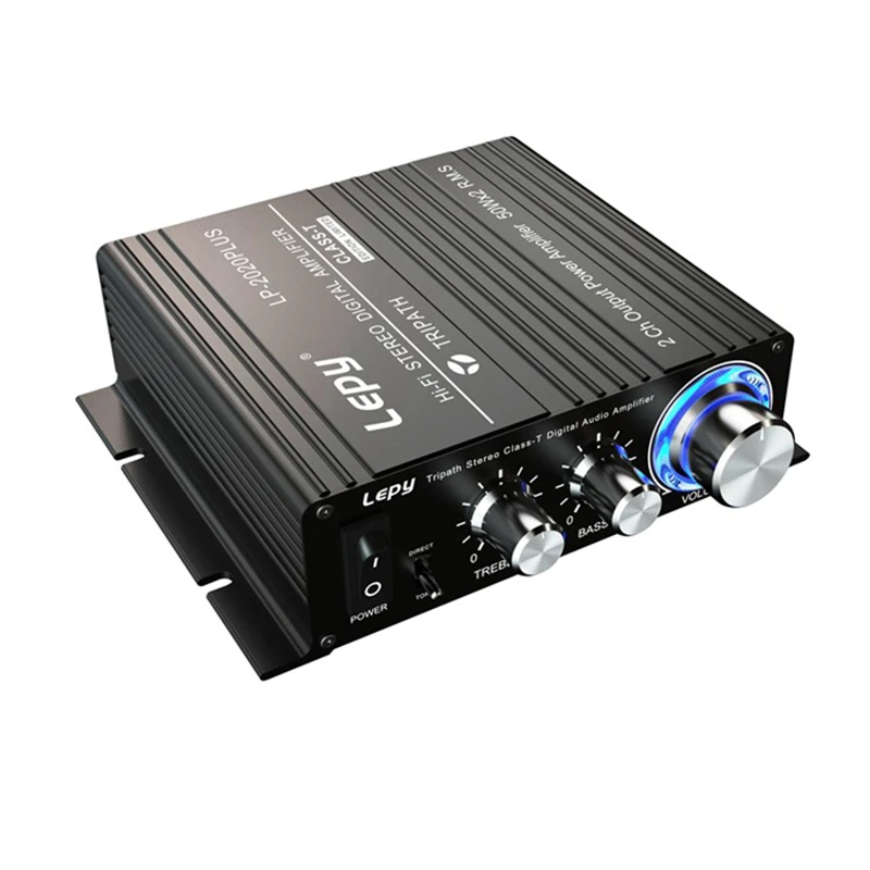 

FFYY-Lepy LP-2020 Plus 2CH Car Amplifier Digital Player 2X50W HIFI Stereo Audio High Power Amplifier for Home Multimedia AUX EU