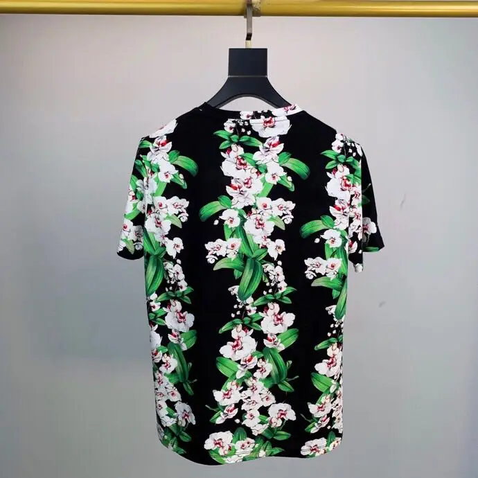 AH1287Fashion мужские топы и тройники Подиумные Роскошные известный бренд Европейский дизайн Короткие вечерние футболки с принтом мужская одежда