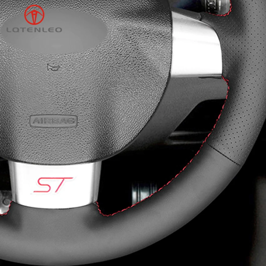 LQTENLEO черная искусственная кожа DIY крышка рулевого колеса автомобиля для Ford Focus ST 2005-2010 фокус RS 2005-2011 фокус 3 2005-2010