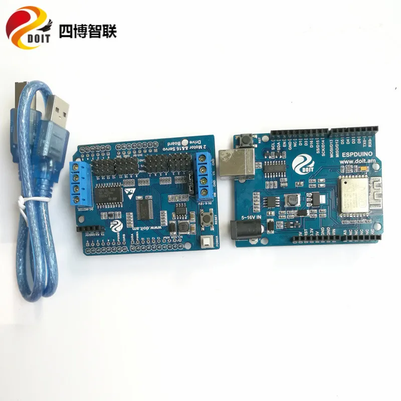 ESPduino control kit SZDOIT espduкомплект управления+ TD300 металлический двухслойный гусеничный RC робот танк двигатель для шасси с кодером DIY для обучения Arduino - Цвет: ESPduino control kit