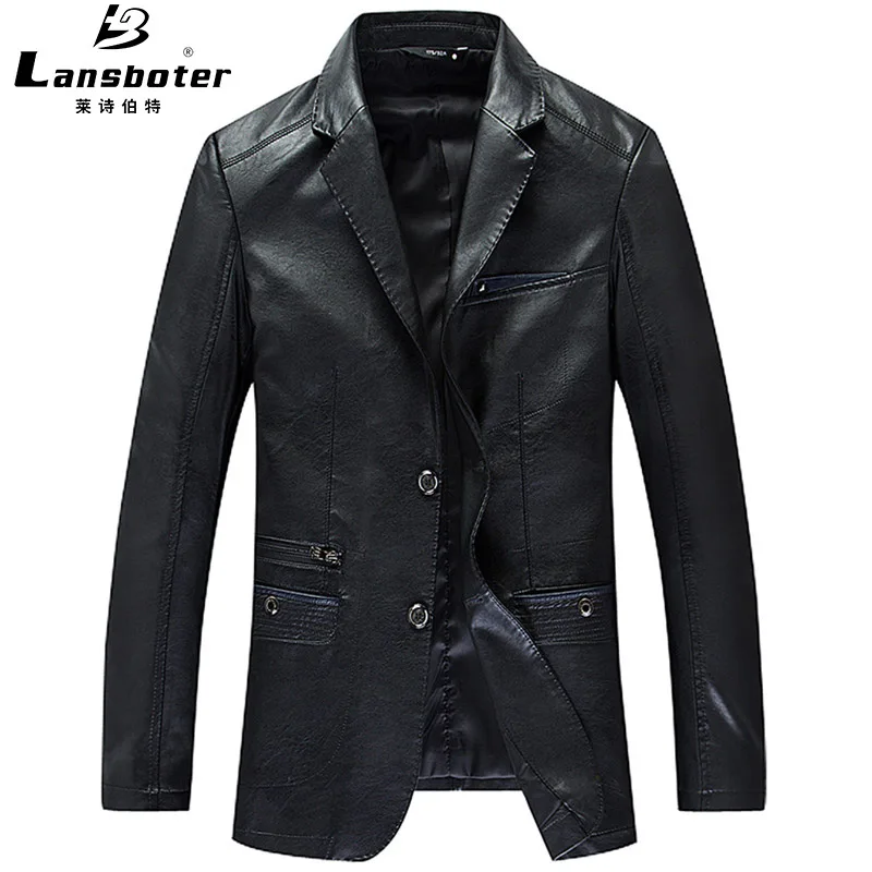 

Haining New Style Genuine Leather Clothes Men's Suit Collar Sheep Skin Young And Middle-aged Suit Genuine Leather Jacket Slim Fi