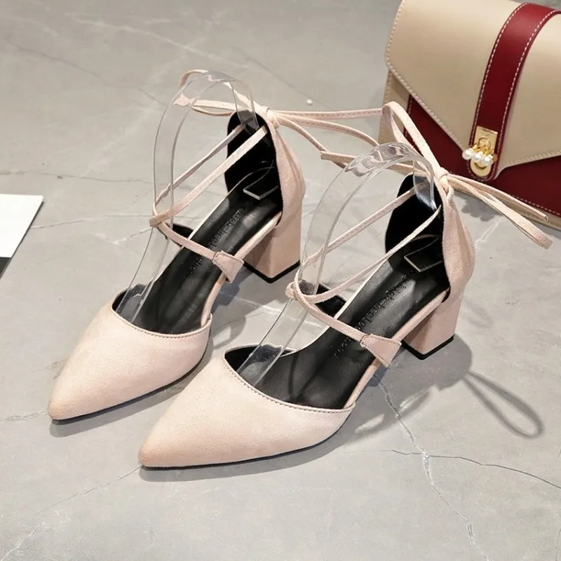 

Spring Summer Thin classic fashion stiletto pointed toe Ankle Strap High Heels Cross Straps Simple Sexy Women Shoes H14-15