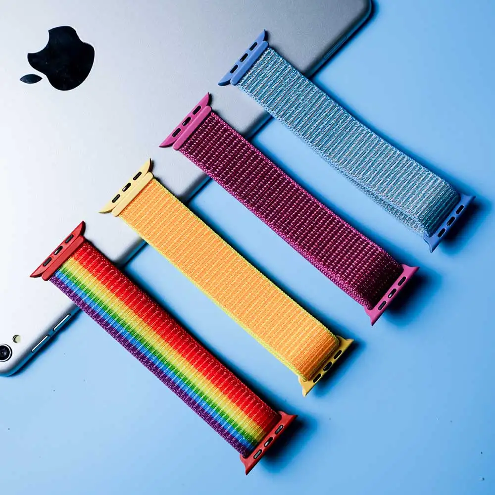 Нейлон pulseira для apple watch band 4 44 мм 40 мм(iwatch 5) apple watch 3 2 1 ремешок 42 мм 38 мм дышащий браслет ремень аксессуары