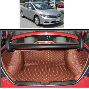 

Leather Car Trunk Mat Cargo Liner for Honda Civic 2011 2012 2013 2014 2015 9th 5d Rug Carpet Interior Accessories