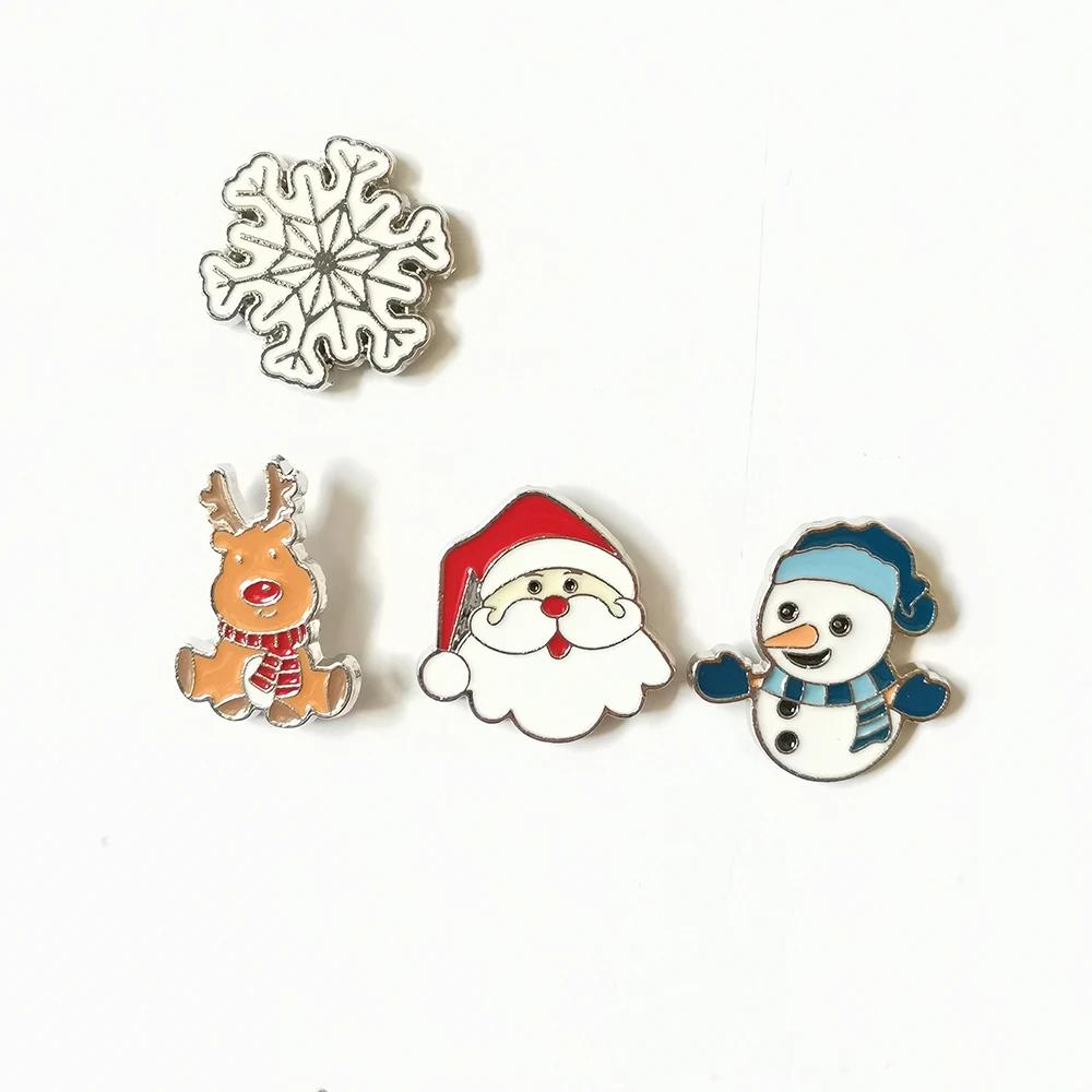 

4Pcs/Set Christmas Brooch Pin Snowman Santa Claus snowflake Elk Large Brooches For Women Jewelry Accessories Kid's Gifts