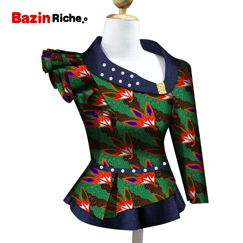 

African Clothes for Women ankara women print one shoulder shirt plus size african print infinity top dashiki shirt wy5158