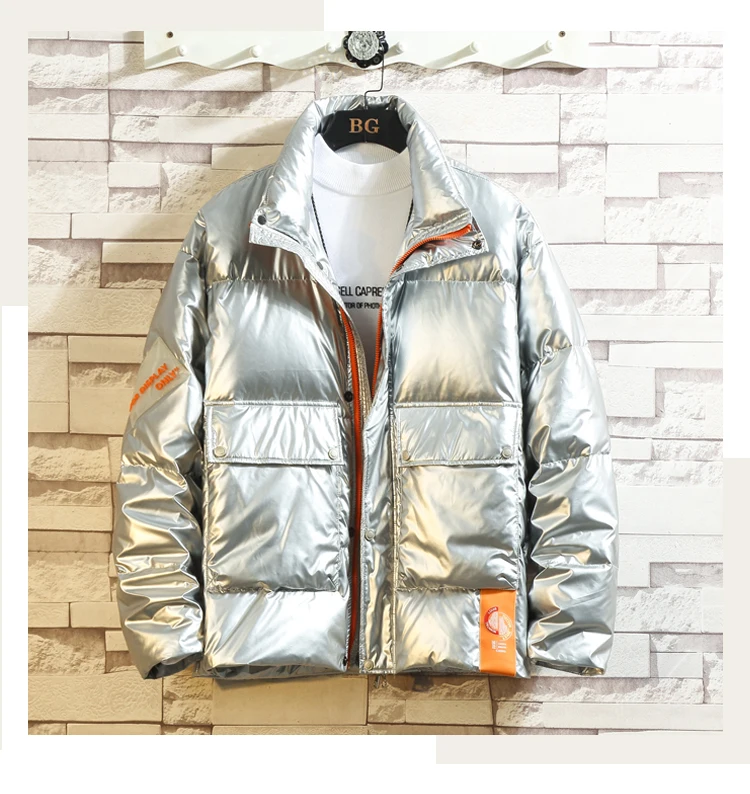 Winter Men's Bright Face Large Size stand-Collar Down jacket Thickened warm winter white down jacket