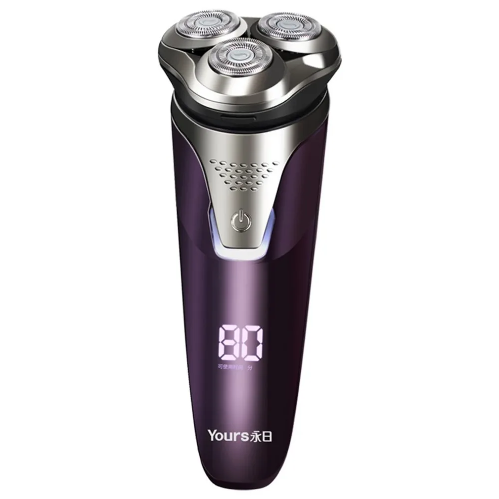 

Washable Rechargeable Electric Shaver Razor with Floating Heads USB Quick Charging LED Display Shaving Machine for Men