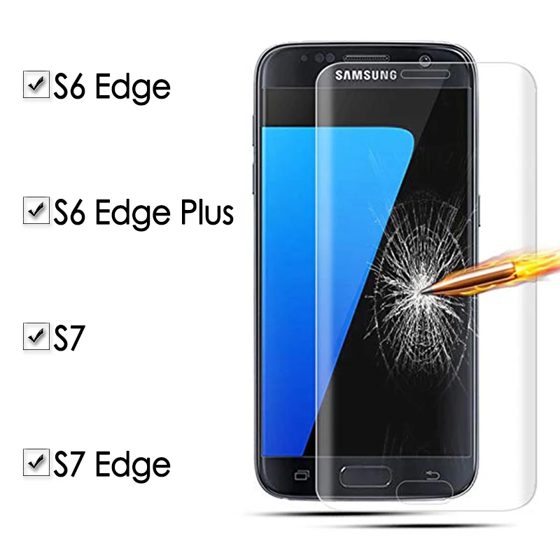 Стекло s7 edge Защитное стекло для Samsung S6 edge plus Защитная пленка для экрана 3D изогнутая Galaxy S 6 7 7S 6S Броня пленка закаленное стекло