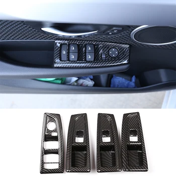 

Left Hand Drive Car Accessory 4pcs Carbon Fiber ABS Window Lift Switch Button Cover Trim For BMW 2 Series F45 F46 218i 15-2018