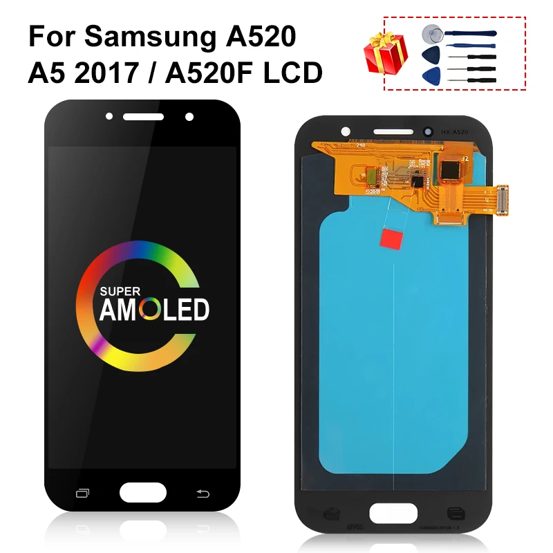 5 0 &quotAMOLED для Samsung Galaxy A5 2017 ЖК A520 A520F SM дисплей сенсорный экран дигитайзер сборки запасных частей|Экраны