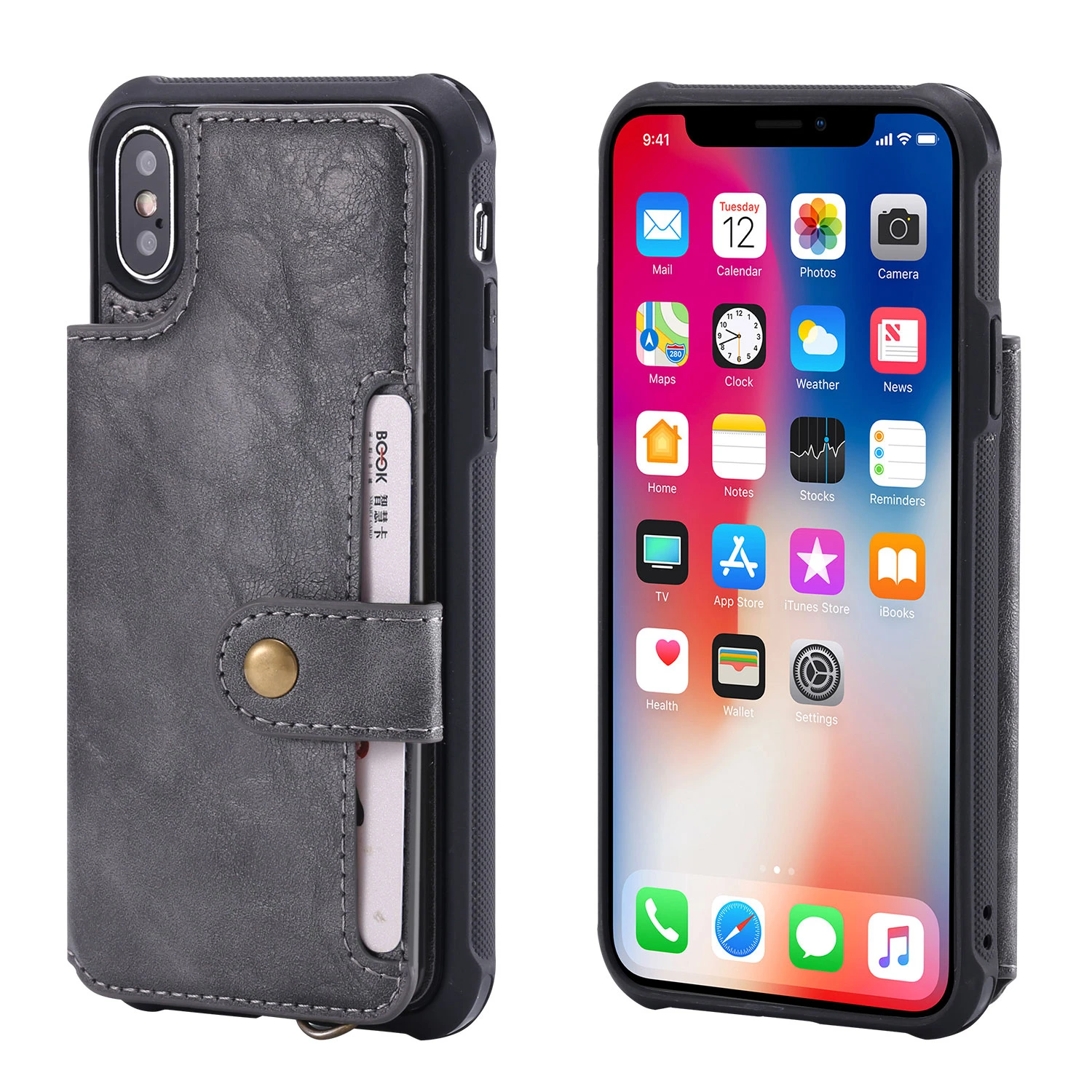 

Luxury PU Leather Cellphone Wallet Case For iPhone 8 7 6s Plus Flip Cover For iPhone X XS Max XR Cases Card Bag Men Clutch Bags