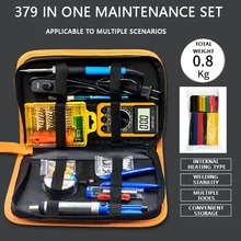 60W Adjustable Temperature Switch Electric Soldering Iron Digital Multimeter Electric Maintenance Welding Tool Set