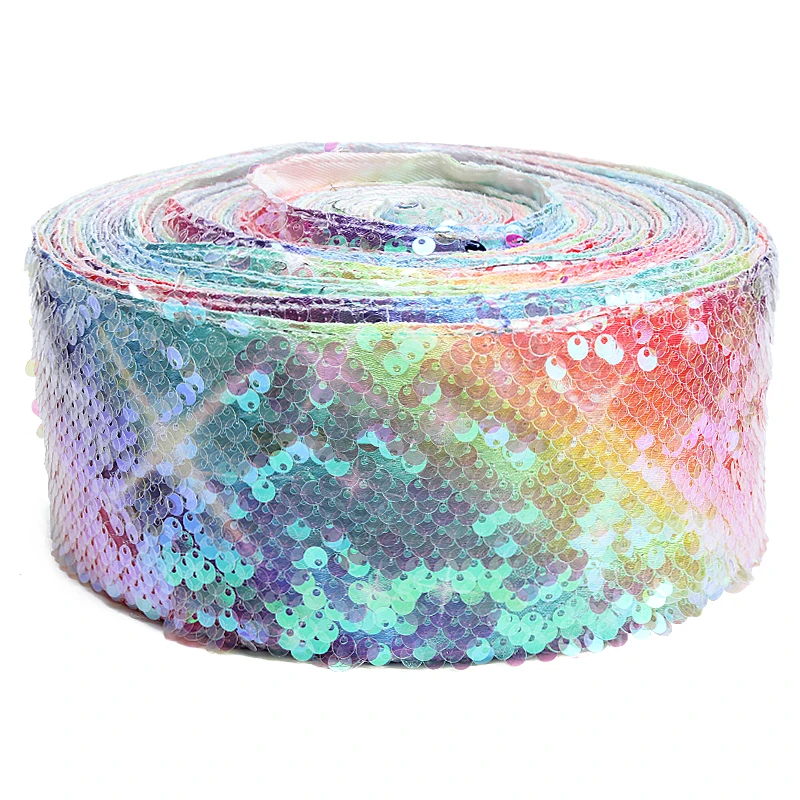 (20 ярдов/партия) Аксессуары для одежды ткань 3 дюйма радужные цвета двусторонняя