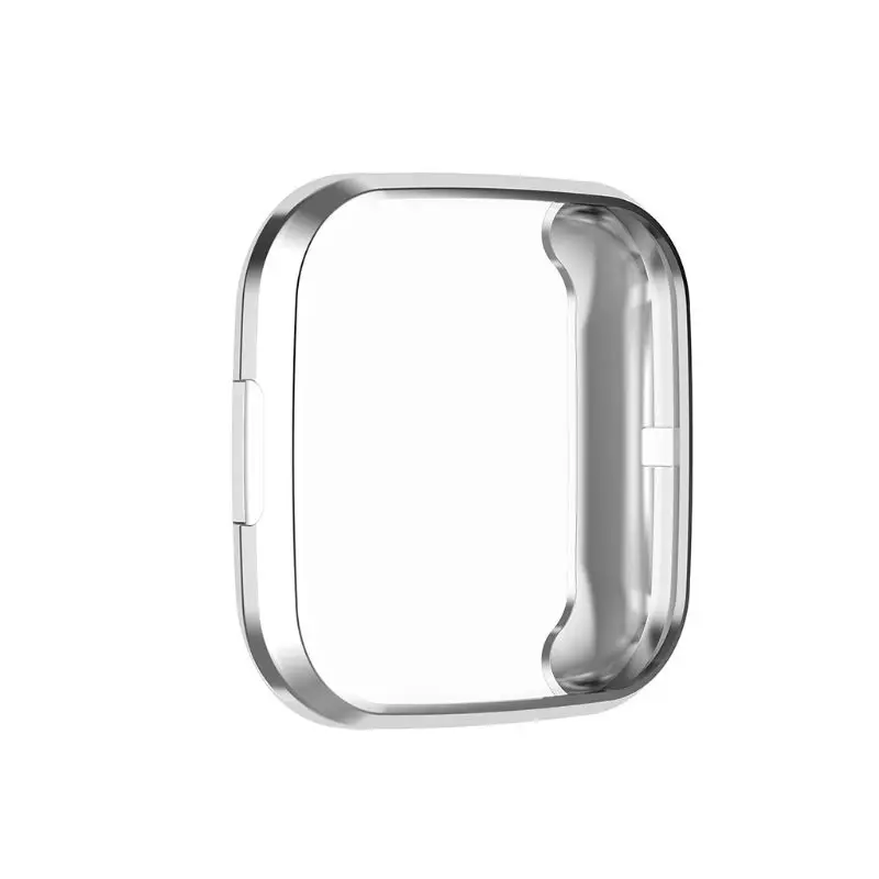 SILVER ТПУ чехол на весь корпус из Экран протектор Защитный чехол Крышка Для Fitbit Versa 2 часы 41,8 мм - Цвет: SILVER