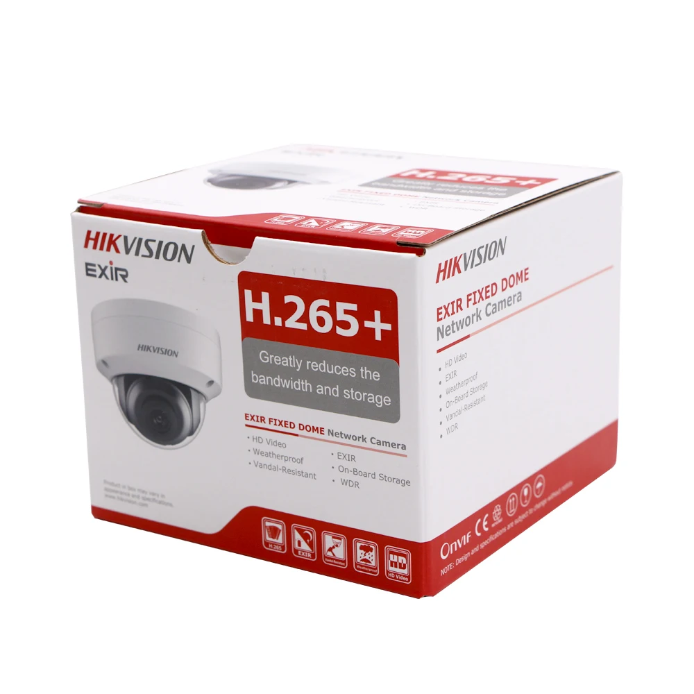 hikvison английская DS-2CD2143G0-I заменить DS-2CD2142FWD-I IP67 POE 4MP купольная IR WDR H265 слот для sd-карты обновление прошивки