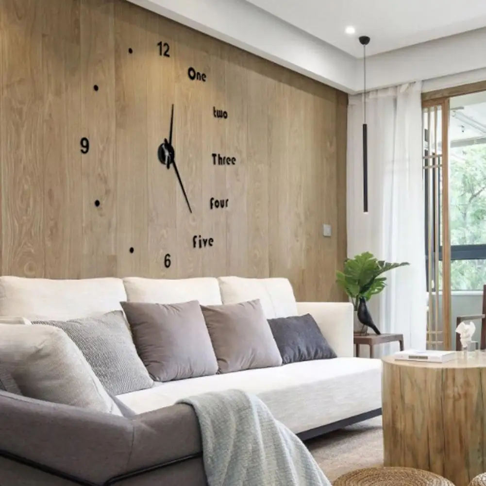 Large Size Digital Wall Clock Modern Design Mirror Surface 3D Wall Clock Sticker For Living Room Bathroom Clock Without Battery
