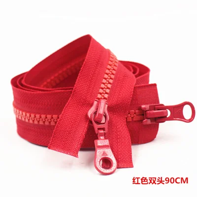 

Free shipping 5pcs/lot 5# 90cm Red double head resin zipper down sleeping bag open-end high-grade double slider zipper