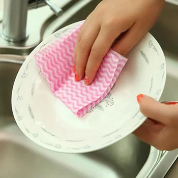 

Kitchen Anti-Grease Wiping Rags Absorbent Scouring Pad Efficient Super Microfiber Tableware Cleaning Cloth Tearable Stripe