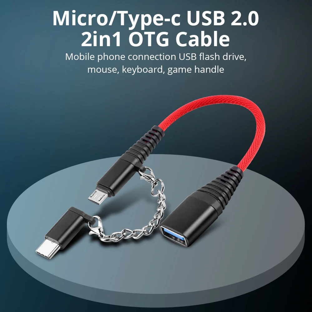 FONKEN 2в1 OTG USB кабель адаптер Micro usb type C к USB конвертер мини короткий Microusb кабель USB C зарядный кабель