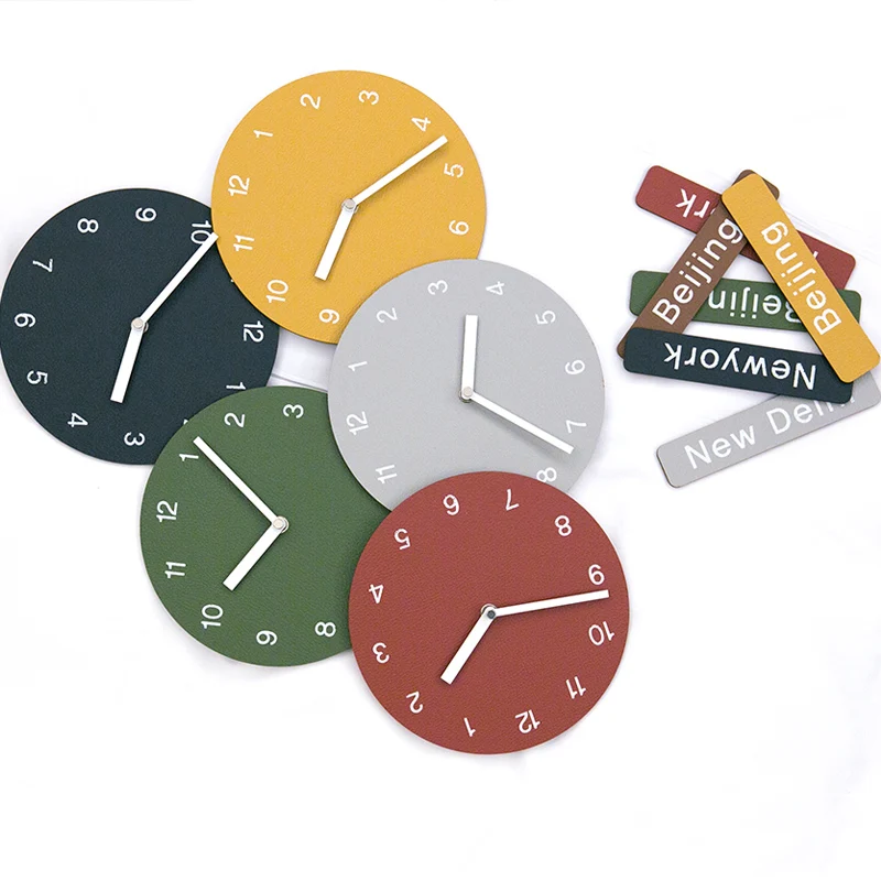Креативные большие настенные часы деревянные Diy с картой мира самоклеящиеся 3d