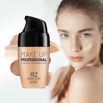 

Professional Full Coverage Liquid Foundation Face Base Makeup Natural Color Concealer Brighten Waterproof Lasting Primer Makeup