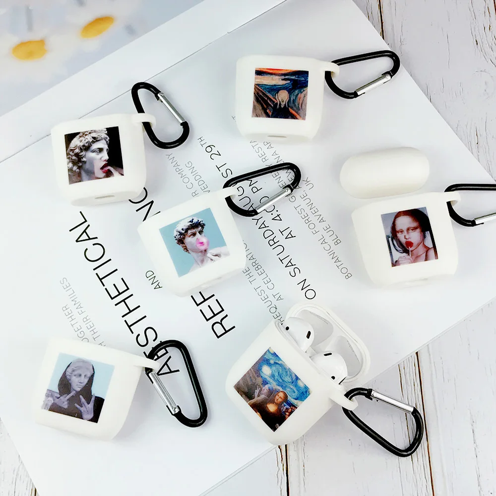 Классный чехол для Apple airpods чехол со смешными героями из мультфильмов статуи искусство Беспроводной Bluetooth наушники чехол для переноски 1/2 Мягкая Зарядка чехол s