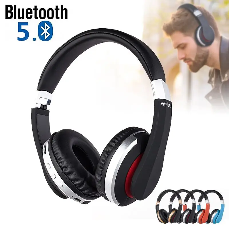 Беспроводные наушники MH7, Bluetooth 5,0, гарнитура, Складные стерео игровые наушники с микрофоном, поддержка TF карты, для всех телефонов