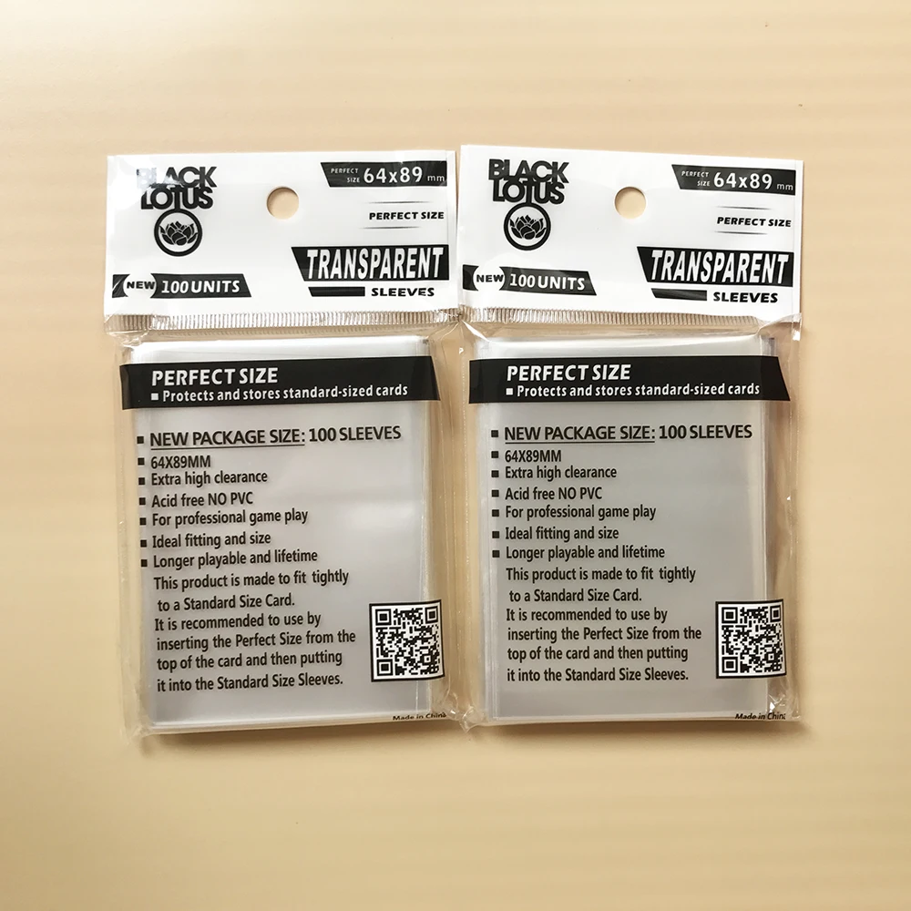 200-PCS-Lot-Acid-Free-Transparent-Perfect-Fit-Cards-Sleeves-Perfect-Size-Sleeve-Better-Than-KMC
