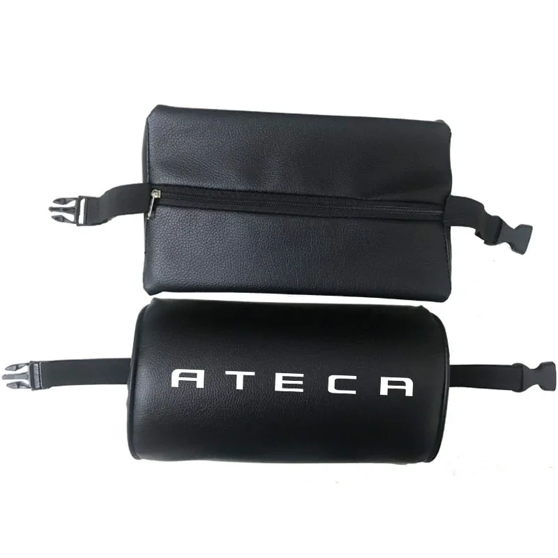 Автомобильные шейные подушки для сиденья Ateca из искусственной кожи, автомобильный шейный подголовник для отдыха, подушка для автомобиля, аксессуары для интерьера - Цвет: 2PCS