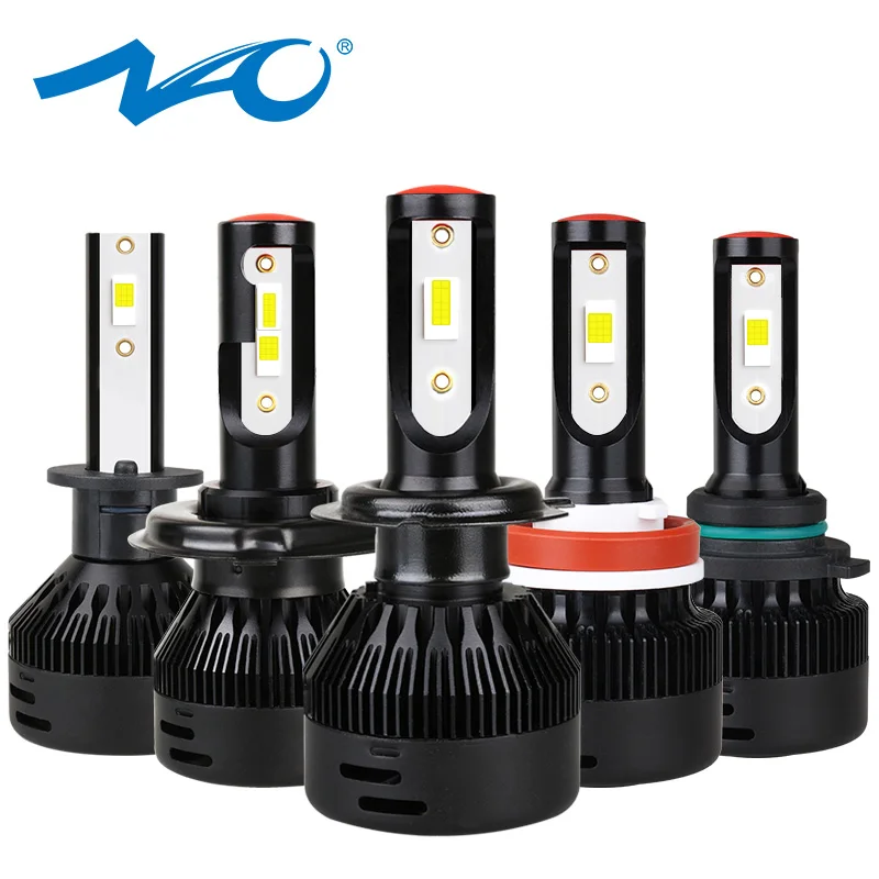 NAO h7 h4 светодиодные лампы h1 h11 светодиод turbo h13 светодиодные лампы h8 hb3 hb4 12V светильник для автомобиля h9 h27 881 880 9004 9006 9005 9007 6000K Авто головного средства ухода за кожей Шеи светильник