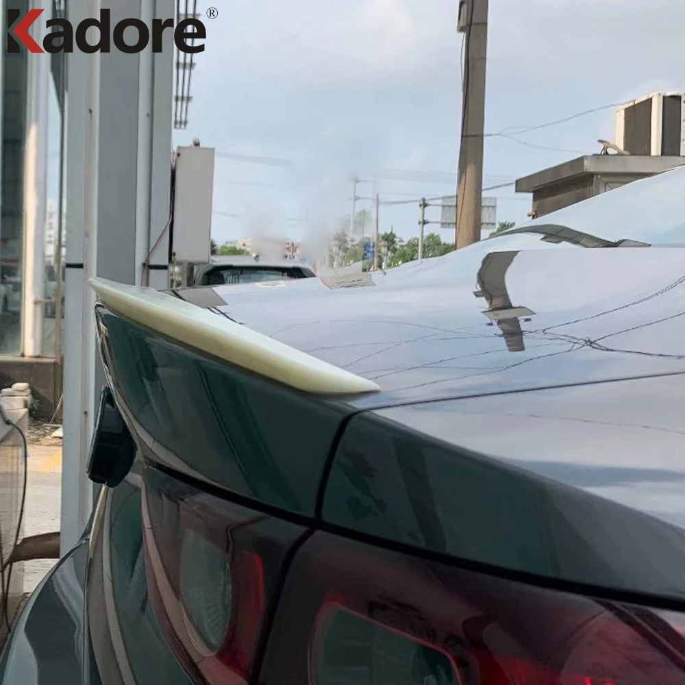 Для Mazda 3 Axela 2019 2020 АБС пластик углеродное волокно цвет задний спойлер на крыло