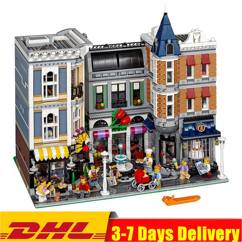 

IN Stock Creator Series The Assembly Square Model Building Blocks Compatible Legoinglys 15019 10255 Classic House Toy