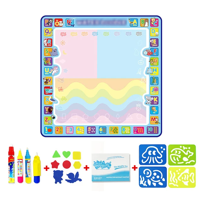 Big Size Water Magic Drawing Mat with Pens Accessories Set Doodle Mat Painting Board Art Educational Toy Birthday Gift for Kids 6