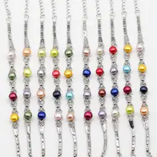 Опт радужные цветные жемчужные браслеты качественные из нержавеющей стали очаровательные Кнопки для браслета жемчужные ювелирные изделия вечерние подарок PB006