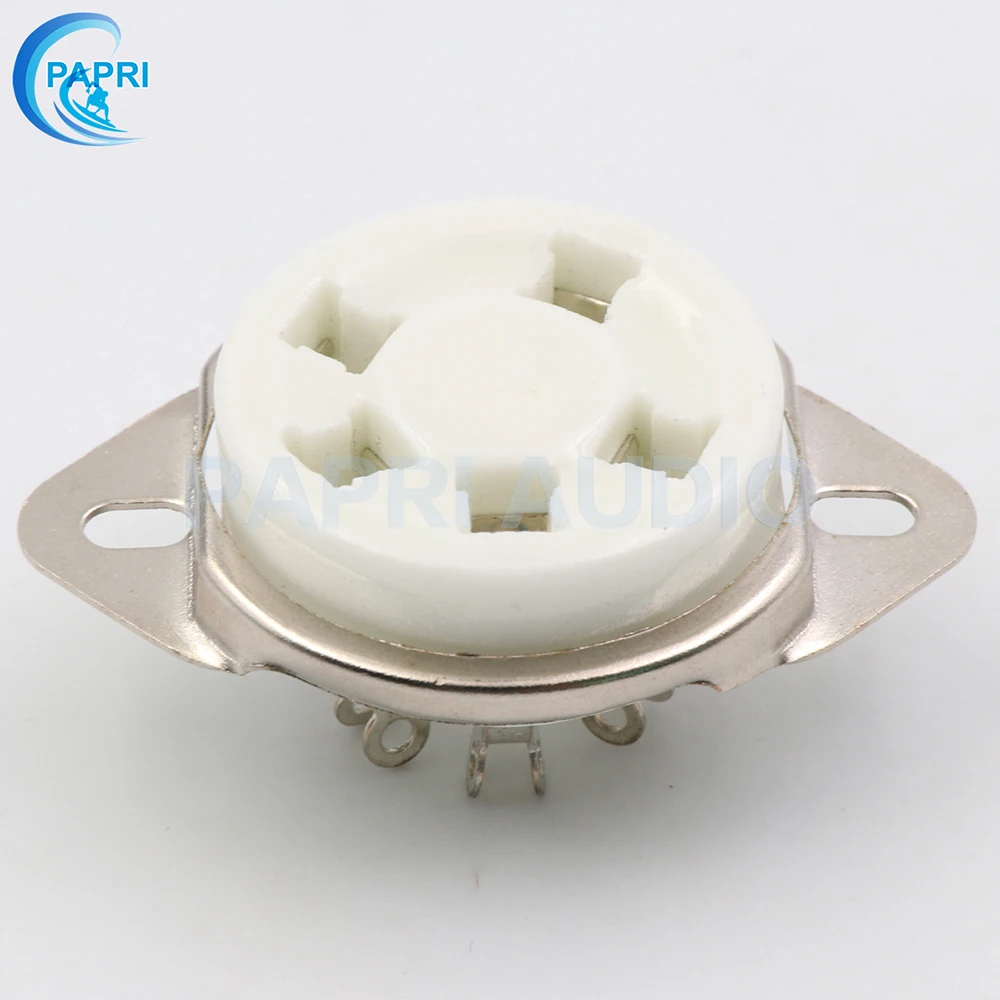 Tin plated PAPRI 10 шт. Керамика U5A Позолоченные 5Pin Ламповые панели для монтажа на шасси аудио-усилители для 807 24 27 37-47 56 76 FD422 WE272A WE311A и т. д - Цвет: Tin plated