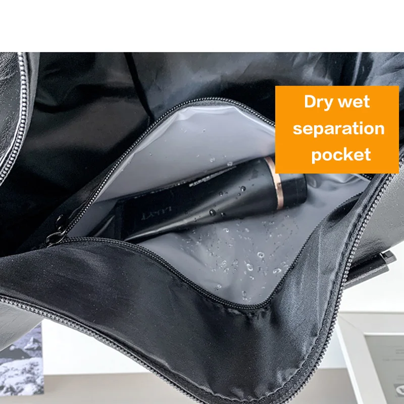 Details about   Gym Bag Dry Wet Leather Fitness Training Shoes Pocket Travel Shoulder Trip Solid 