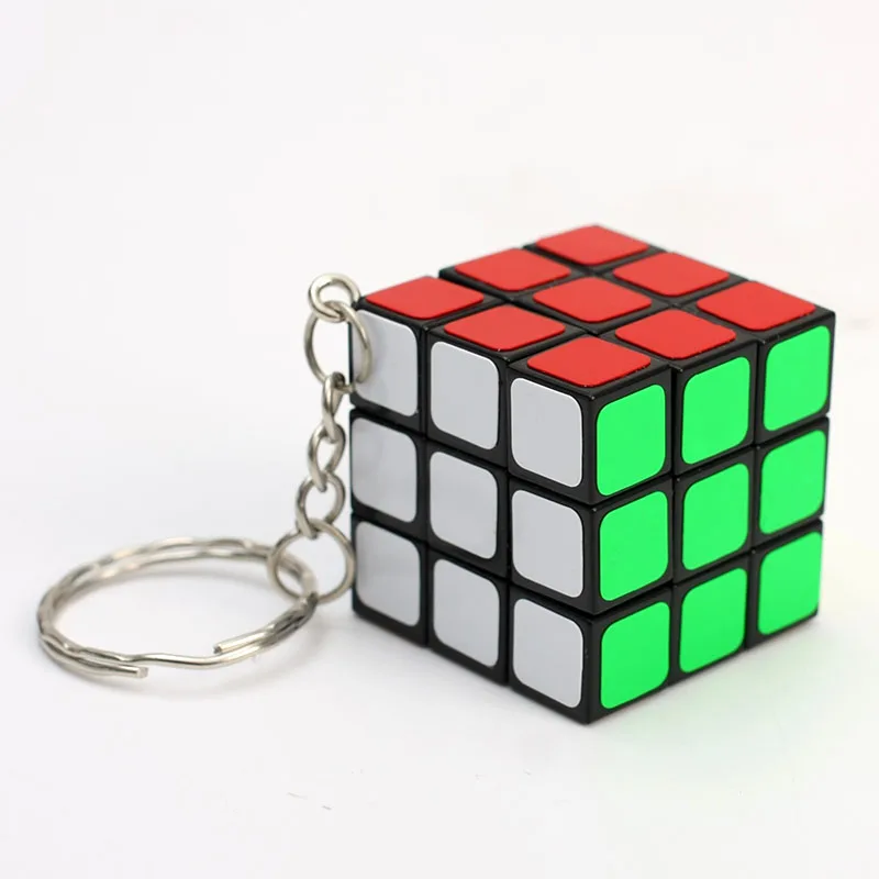 Zcube брелок мини 3x3x3 Magic Cube Логические Stickerless декомпрессии Скорость куб Прямая Cubo Magico ключ - Цвет: Black
