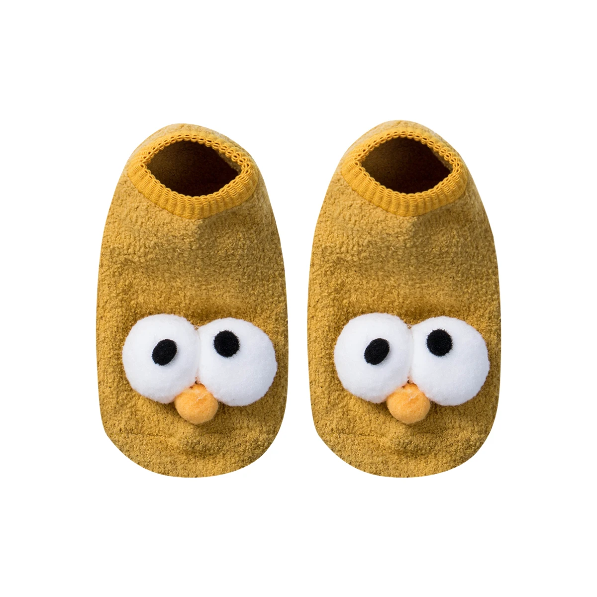 Мягкие Нескользящие хлопковые носки унисекс с рисунком для новорожденных; тапочки; зимние теплые - Цвет: Цвет: желтый