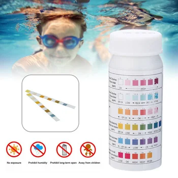 

50pcs Cleaning Chlorine Tablet+50pcs 6 IN 1 PH Test Strips For Pool Hot Tub SPA Car Windshield Cleaner Universal Cleaning Tool