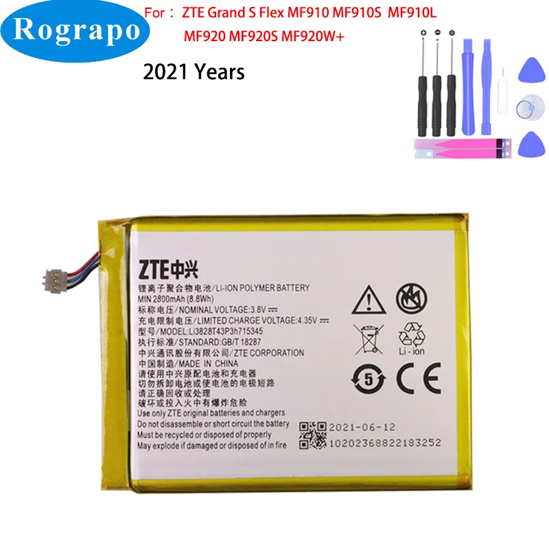 Новый аккумулятор 2800 мАч LI3823T43P3H715345 для телефона ZTE Grand S Flex MF910 MF910S MF910L MF920 MF920S MF920W |