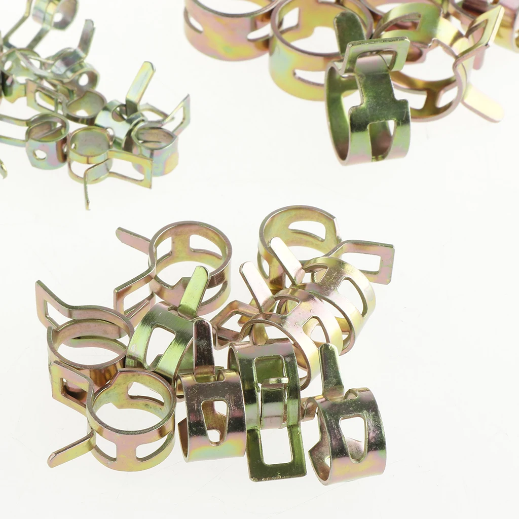 60Pcs Spring Band Type Clips Air Hose Tube Pipe Hose Clamp Fasteners 6-15mm