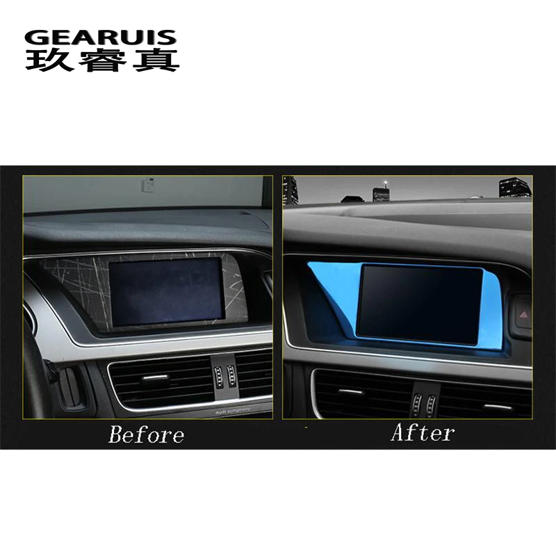 Car Styling Center Control Navigation Screen Protection covers Stickers Trim Panel For Audi A4 B8 A5 Interior Auto Accessories Car Styling Center Control Navigation Screen Protection covers Stickers Trim Panel For Audi A4 B8 A5 Interior Auto Accessories