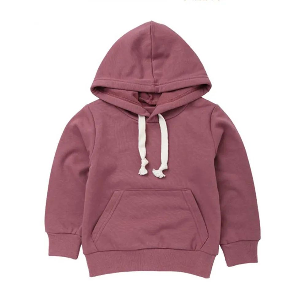 Winter Hoodies Sweatshirts Kids Winter Autumn Coat Long Sleeve Solid Pocket Pullover Hooded Outfits Tops Clothes Y94 - Цвет: 1008834PP