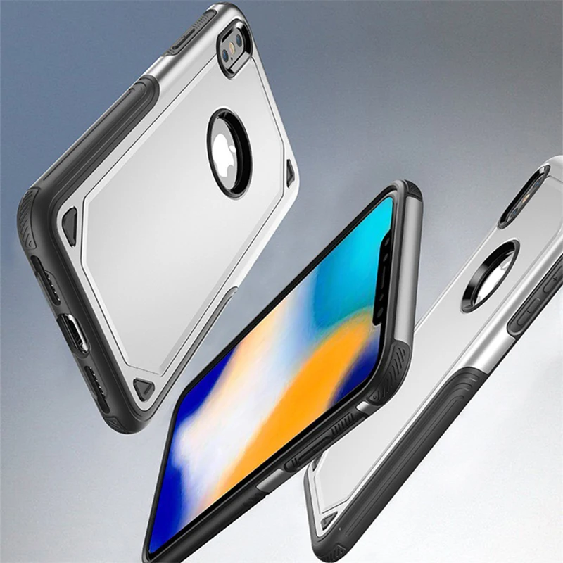 100 шт/партия жесткий пластиковый чехол для iPhone xs max xr xs x 8 7 samsung s8 s9 s10 2 в 1 серия полная защита ТПУ+ PC Броня чехол