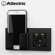 Atlectric черный матовый настенный выход стандарт ЕС розетка с 2100mA двойной USB зарядное устройство для мобильных устройств розетка с usb розетки socket разетка с usb для дома розетка с usb розетки socket