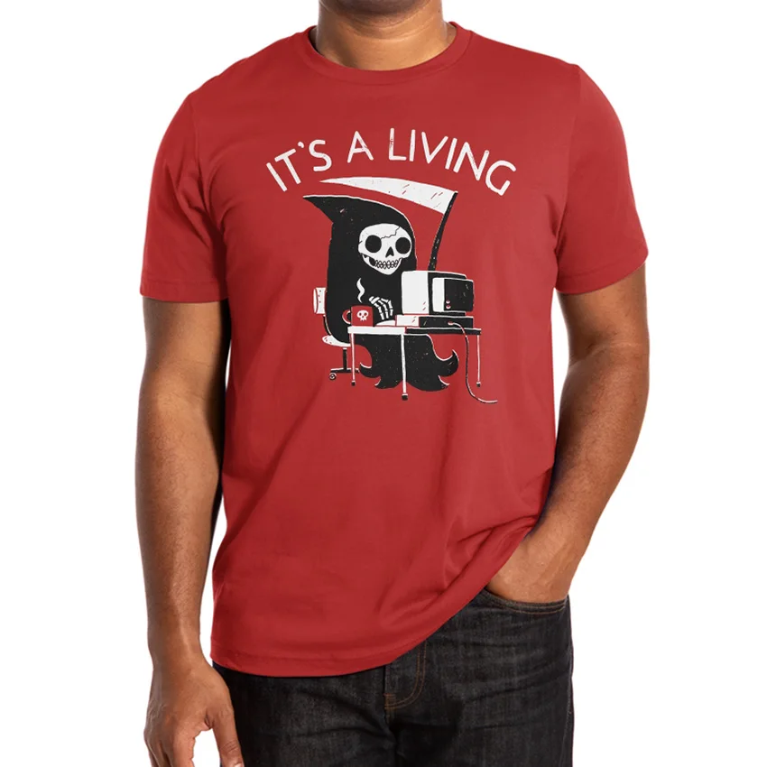 Это живая Футболка death office humor забавная пародия компьютерный стол вызов