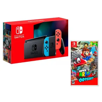 

Nintendo Switch V2 Console 32gb Blue/Neon Network [New model] + Super Mario Odyssey