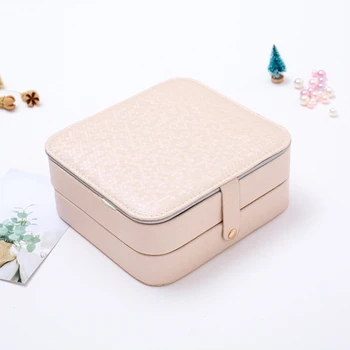 

Dustproof Portable Organizer Gifts Necklace Ring Free Stand Mirror Case Jewelry Box Large Capacity Storage Display Doubel Layer