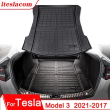 Tesla Model 3 Rear Trunk Mat Accessories 3D Floor Mats For Model3 2017- 2021 2022 Left / Right Rudder Carpet Waterproof Foot Pad